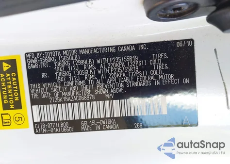 2010 Lexus Rx 350 from USA, damaged, VIN 2T2BK1BA2AC068978